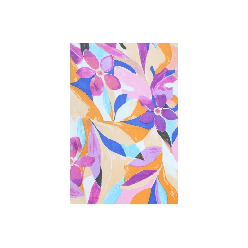 PALME Carre Polyester Fleurs Peintes