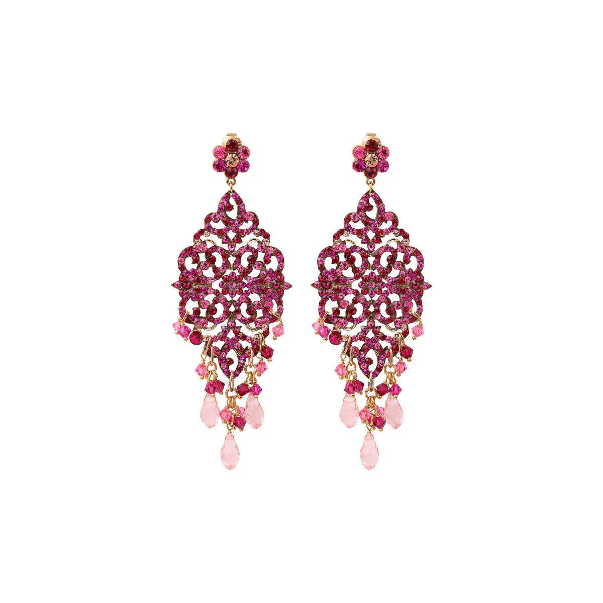 SATELLITE-PARIS Boucles d’oreilles tiges percées pendantes Chiara - rose fuchsia