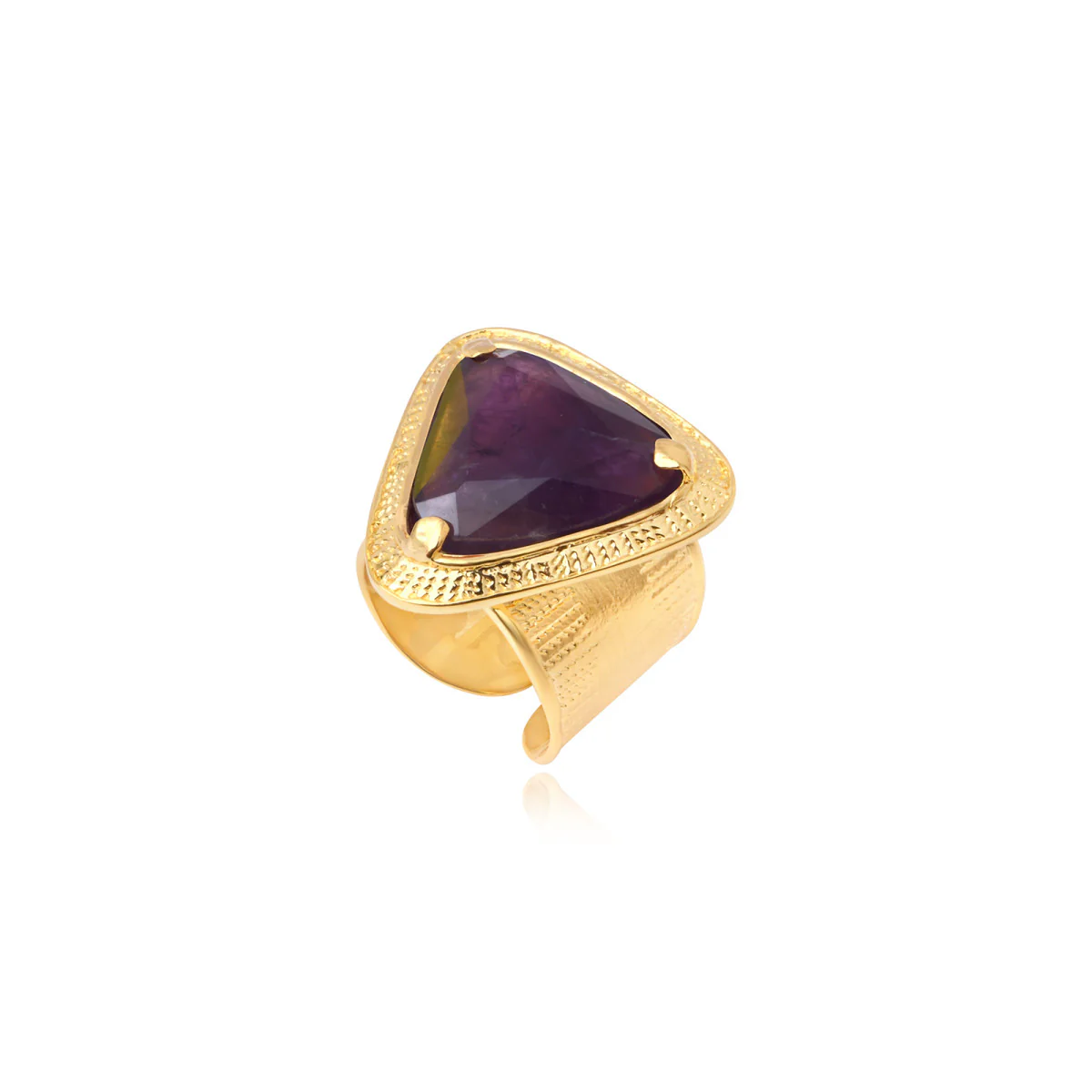 SATELLITE-PARIS Bague large ajustable Bysance – violette