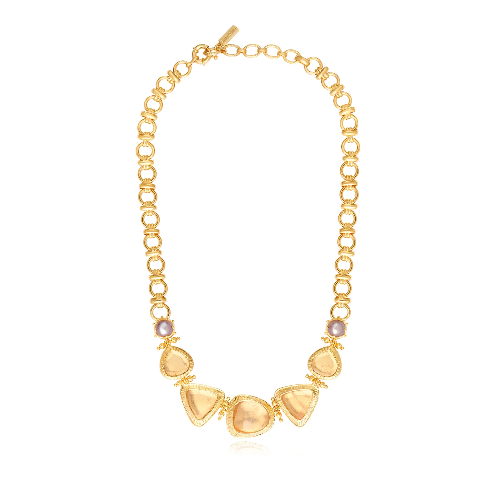 SATELLITE-PARIS Collier ras du cou maillons ronds Bysance – cristal