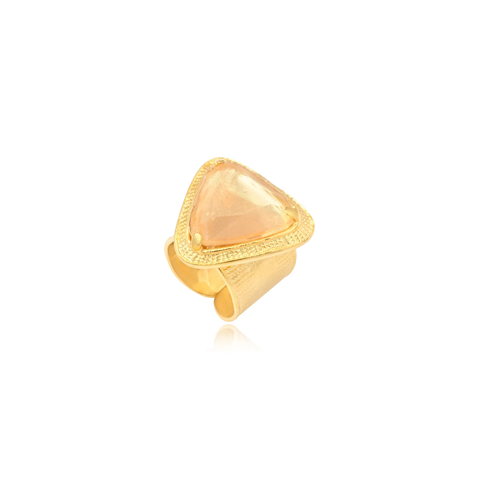 SATELLITE-PARIS Bague ajustable triangulaire Bysance – cristal