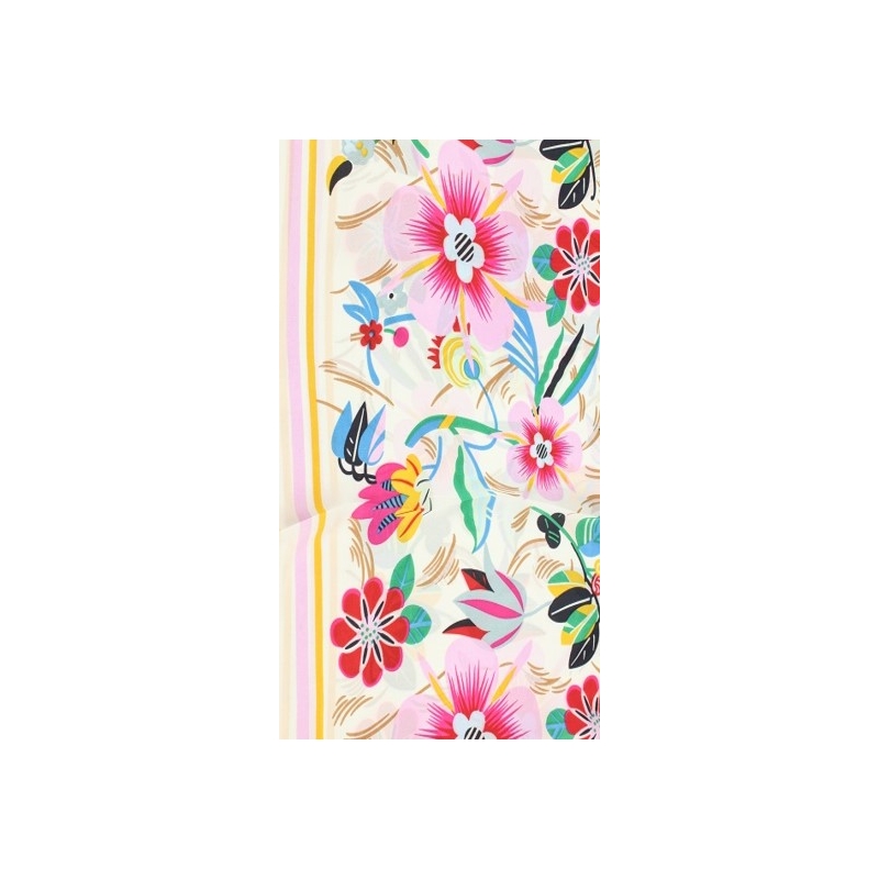 PALME Carre Polyester Fleurs Naives