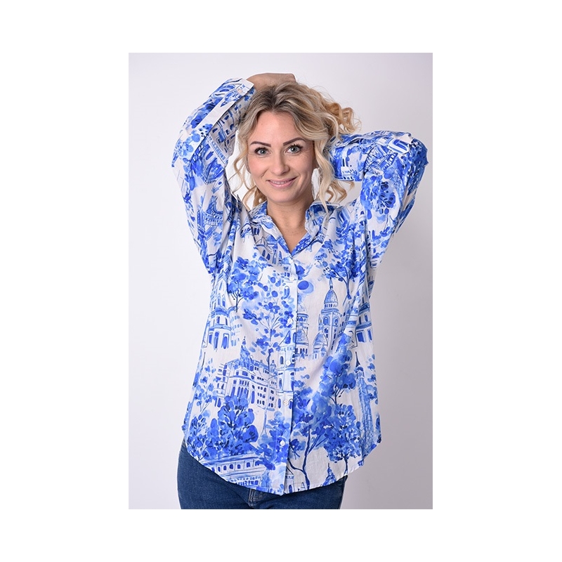 PALME Chemise Coton Imprimee Col Boutonne
