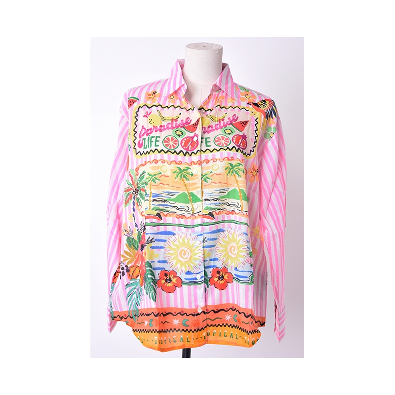 PALME Chemise Coton Imprimee Col Boutonne