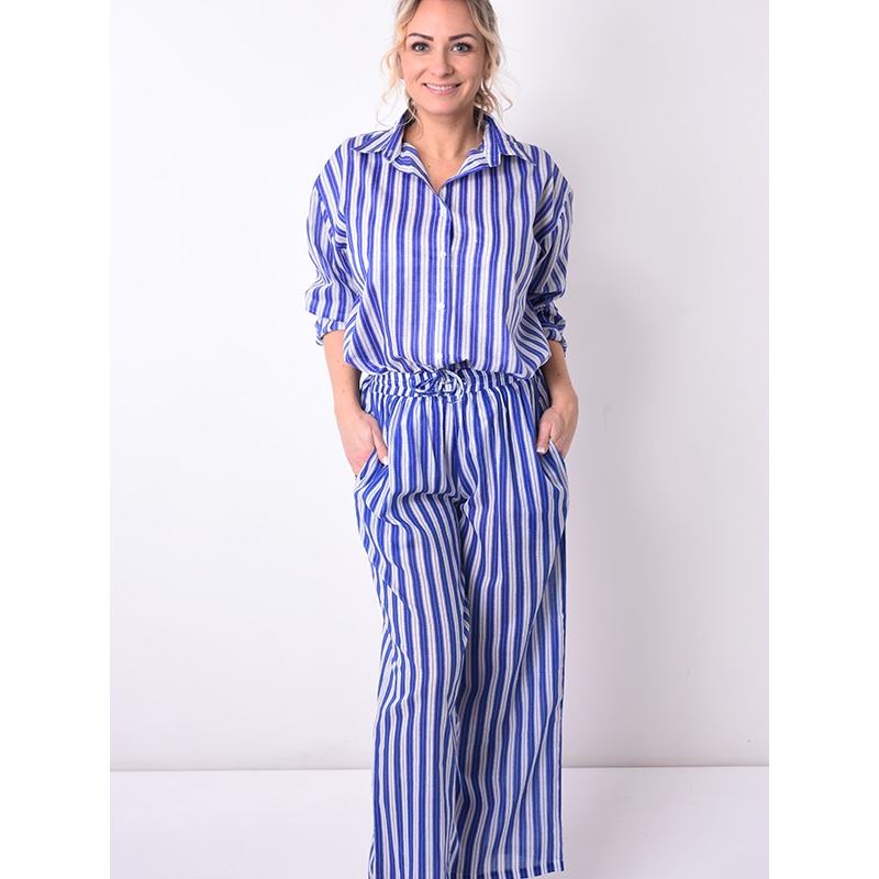PALME Pantalon Large Taille Elastiquee
