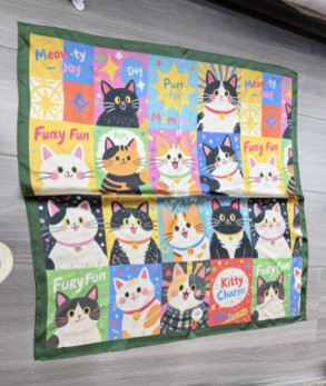 PALME Carre Polyester Chats Amusant