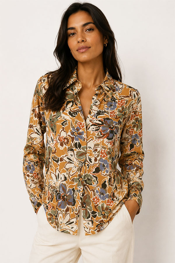 PALME Chemise Coton M.Longues Col Boutonne