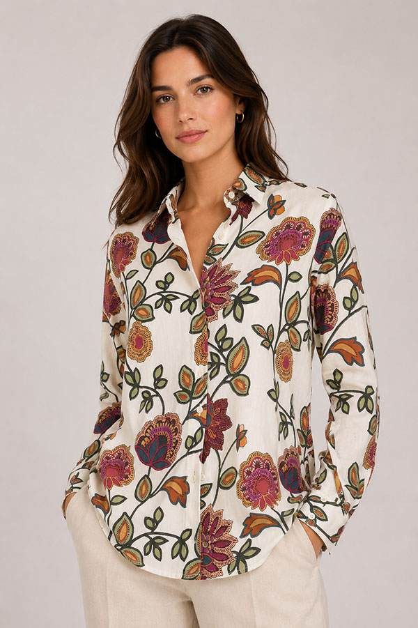 PALME Chemise Coton M.Longues Col Boutonne