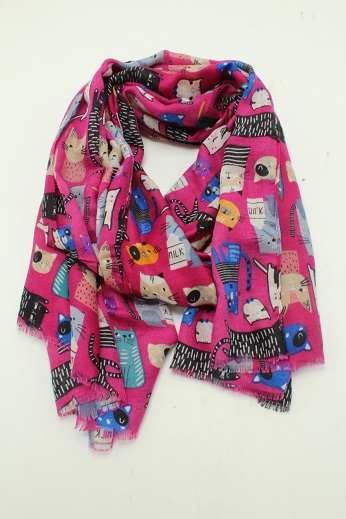 PALME Etole Polyester Imprime Chats Multicolor
