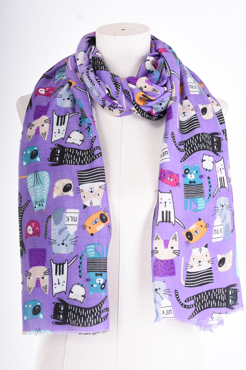 PALME Etole Polyester Imprime Chats Multicolor
