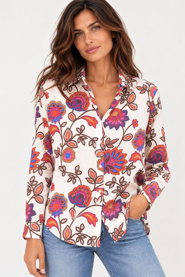 PALME Chemise Coton M.Longues Col Boutonne